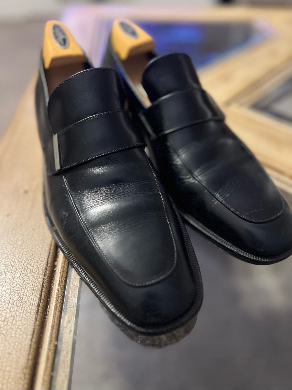 Gucci Black Leather Men’s Loafers 9D